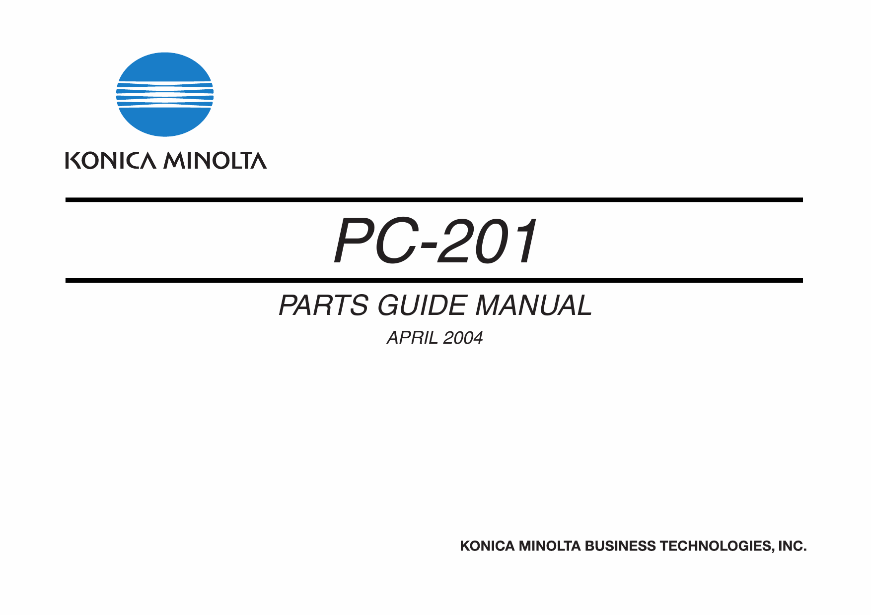 Konica-Minolta Options PC-201 Parts Manual-1
